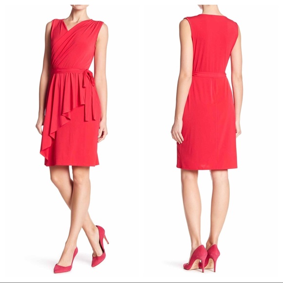 ❗️1 size 12❗️ NWT LO. TIMES PINK FAUX WRAP DRESS - Picture 2 of 6